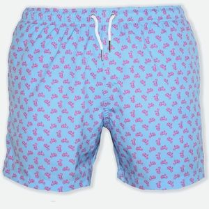 Bermies Men’s Classic Scooter Trunks in Blue & Pink, Medium